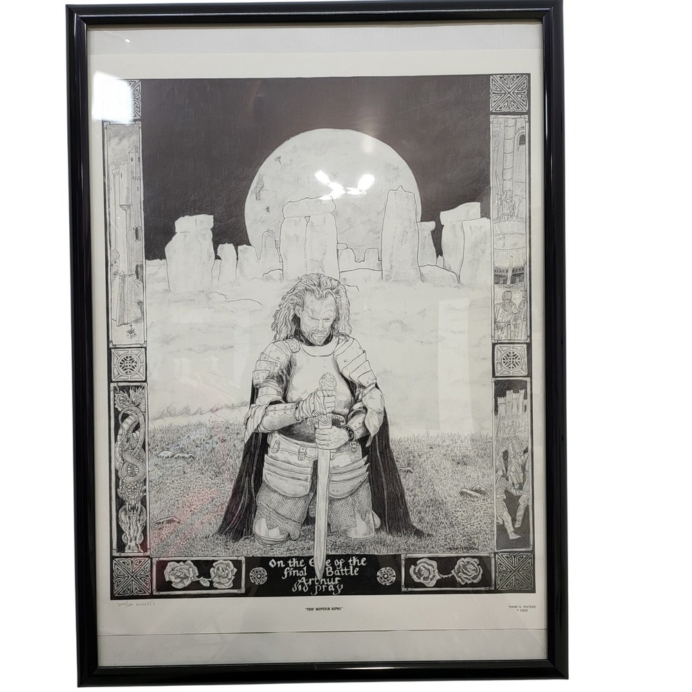 Mark A Matzke Winter King Signed Drawing/Print 200/300 King Arthur Stonehenge